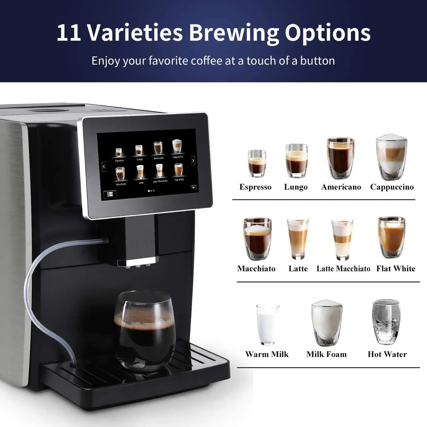 ☕ Machine à Café Automatique Premium – Édition Écran Tactile